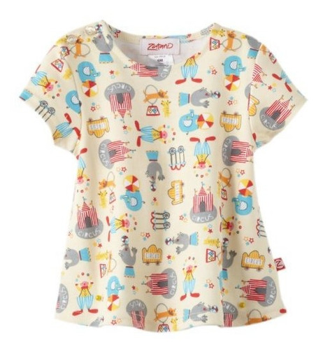 Zutano Baby Girls Dreamy Screen Swing Tee, Piscina, 18 Meses