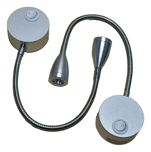 Lampara Pared (x2) 220v Velador 3w Luz Lectura Direccional Plateado