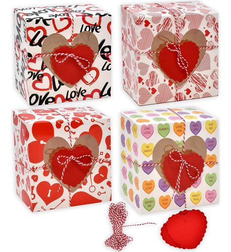 Paquete 24 Cajas Cupcakes San Valentín Con Etiquetas Corazón