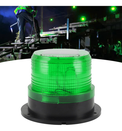 Baliza Solar, Luz De Precaución, 8 Led, Sensor Del Anochecer