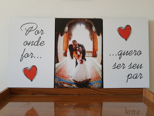 Imagem 3 de 4 de Conjunto De Quadros - Foto Do Casal Personalizado