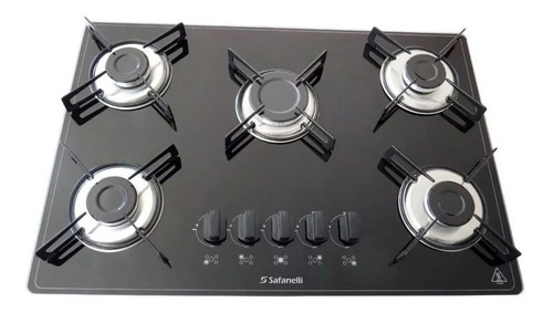 Imagem 5 de 7 de Fogao Cooktop 5 Bocas Gás Semplice Certificado Bivolt Preto