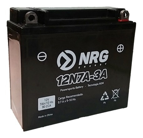 Imagen 2 de 4 de Bateria Nrg 12n7a-3a + Aceite Petronas 20w50 Beitia Motos