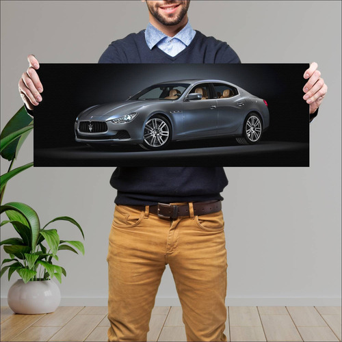 Cuadro 30x80cm Auto 2014 Maserati Ghibli Ermeneg 224