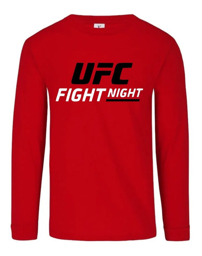 Camiseta Manga Larga Ufc Fight Night Roja