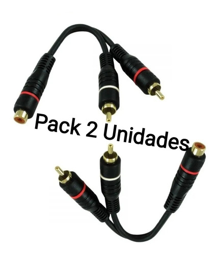Cable Rca Tipo Yee 2 Machos 1 Hembra Pack 2 