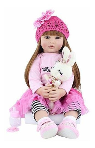 Muñeca - Reborn Toddler Dolls Girl Lifelike 24 Inches Silico