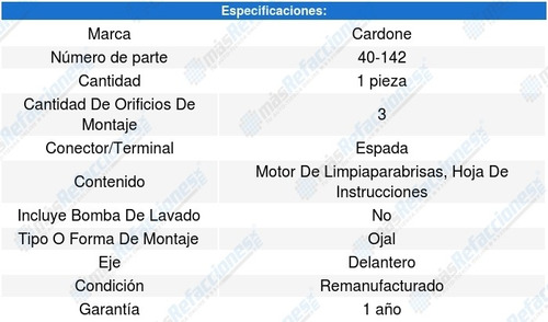 Motor Limpiaparabrisas Delantero Oldsmobile Delta 88 68 A 73 (Reacondicionado)