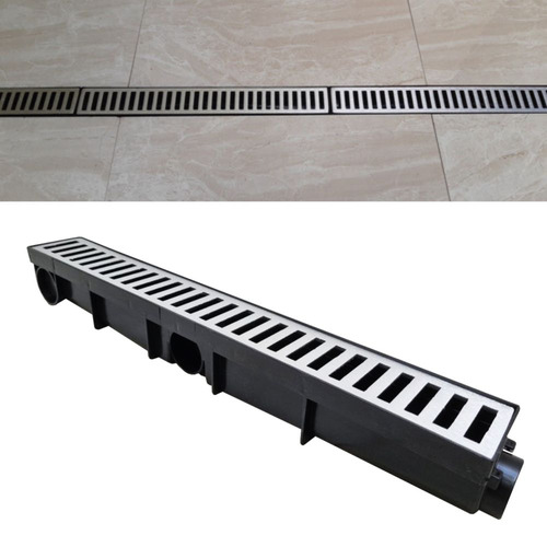 Ralo Linear 7x100 Alumínio Com Coletor Sifonado Área Externa ( 2 peças de 50cm )