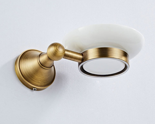 Jabonera Vintage Vanitory Con Plato baño Porta Jabon Retro Color Bronce