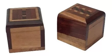 Set X3 Cofres Decorativos 12cm De Madera Base Manija Traba