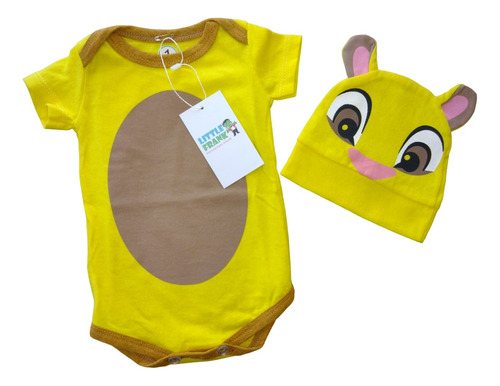 Set Conjunto Bebe Disfraz Rey Leon Simba Body Algodon Gorro