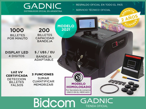 Imagen 2 de 10 de Contadora De Billetes Detecta Falsos Plata Triple Display