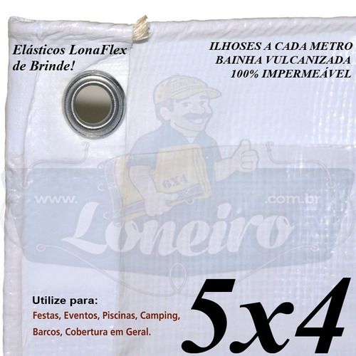 Lona 4x5 Branca Proteção Multi Uso Toldo Gazebo 300 Micras