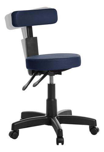 Cadeira Mocho Ergonômica Estética Clinica Rv Cor Azul Escuro