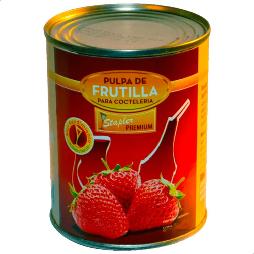 Imagen 2 de 5 de Pulpa De Frutilla Para Coctelería Stapler Premium X12 Latas