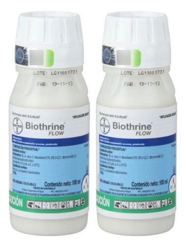Imagen 1 de 7 de Mata Chinches Líquido Biothrine Flow Bayer 100 Ml (2 Pzs)