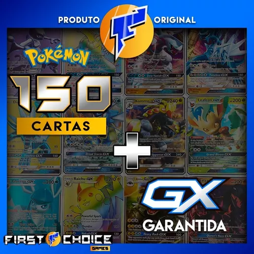 Kit Lote Pokémon 150 Cartas + Gx + Lendário + Brinde Top