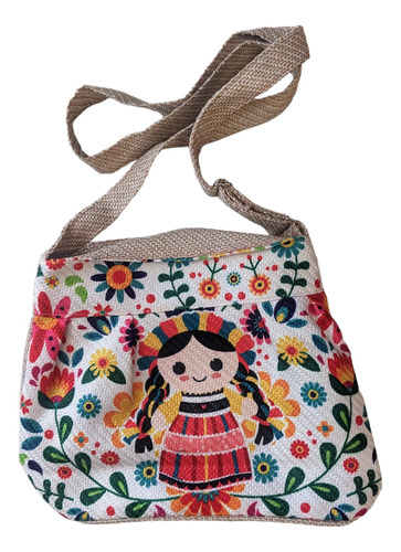 Bolsa Artesanal Yute Tejida Mediana 25cm X 32cm Lele Frida 