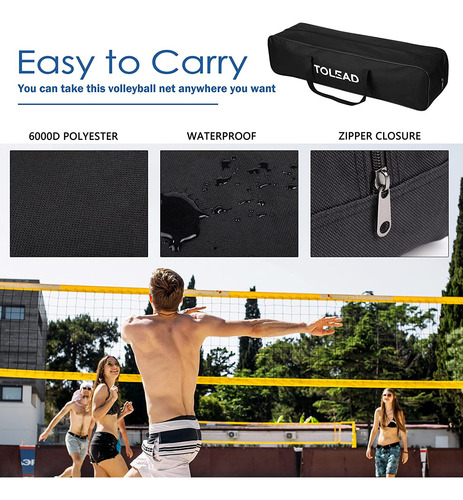 Set De Voleibol De Exterior Tolead, Portátil, Con Postes