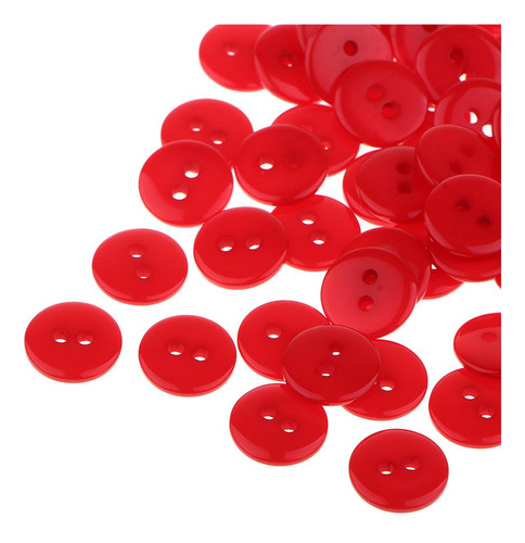 6x 100 Piezas Botones De Resina, 2 Agujeros 1 Cm Botones