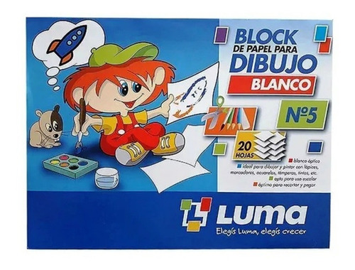 Block Luma N5 Blanco X 20 Hojas Escolar 118g