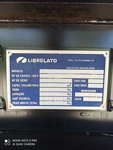 Carreta Librelato Ano 2022 2 Eixos 35m3