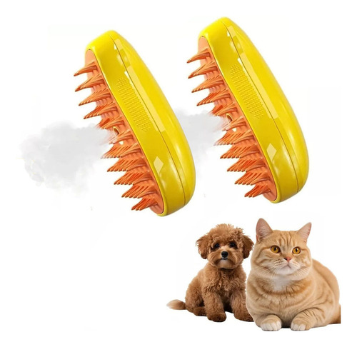 J 2 Cepillos De Vapor Autolimpiantes 3 En 1, Color Amarillo
