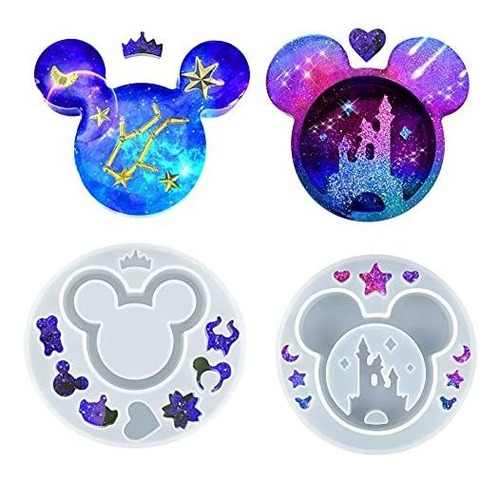 Moldes De Silicona P/resina Cabeza Mickey X 2