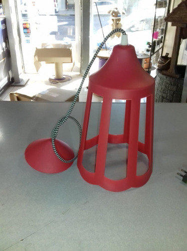 Colgante Farol Lampara Pvc Estilo Colonial Reja + Decoracion