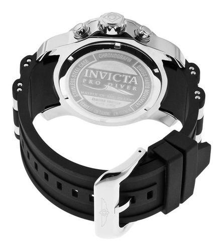 Reloj Invicta Pro Diver Cronógrafo Acero Negro Caucho 6977