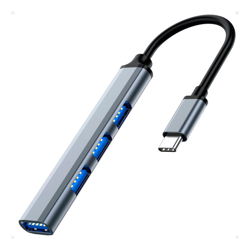 Mini Hub Usb Tipo C A 4 Puertos Usb 3.0 Type A Con Cable 