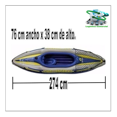 Imagen 4 de 6 de Bote Inflable Kayak Challenger 1 Con Remos Y Bomba Reforzado