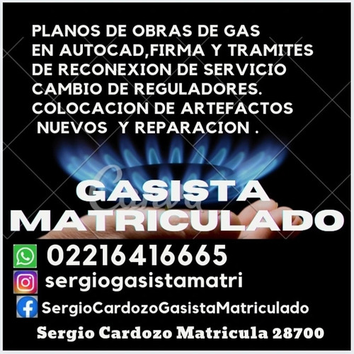 Gasista Matriculado La Plata,cambio De Reguladore Reconexion