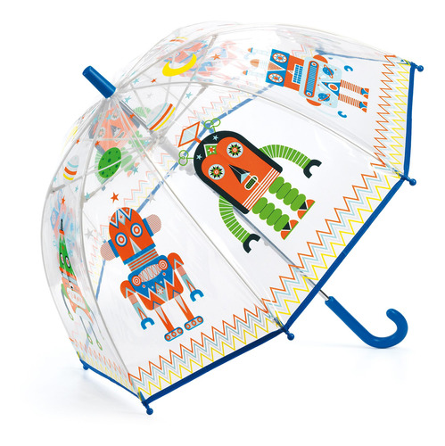 Paraguas Para Niños Transparente Diseño Robots Djeco