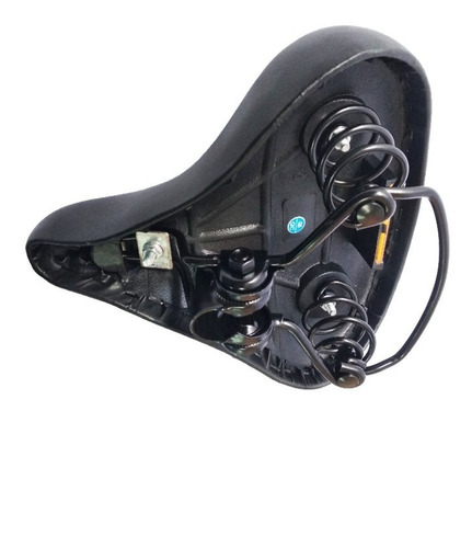 Asiento Negro Ancho Para Bicicleta Playera Con Resorte