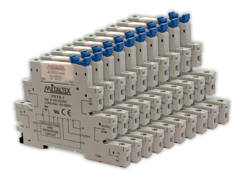 15 Relés Acopladores Interface 1rev 24v Prz-1r-24 - Metaltex