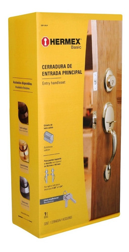 Juego Chapas Puerta Principal Cerradura Jaladera Hermex