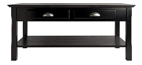 Mesa De Centro De Madera Negra Winsome