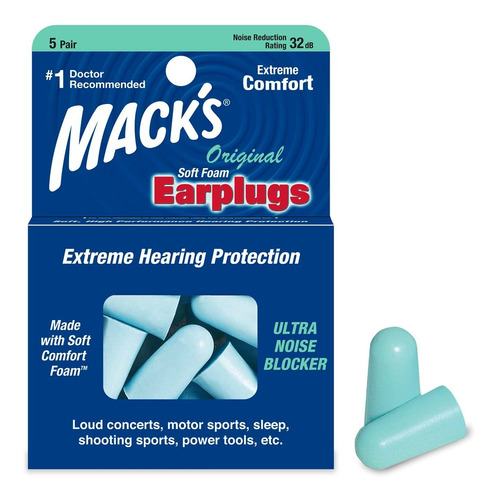 Mack Apos;s Para Ear Plugs 5 Par Espuma Suave Caja