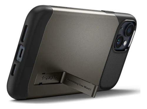 Funda Premium Para Iphone 15 Plus Spigen Slim Armor Magnetic Negro Slim Armor