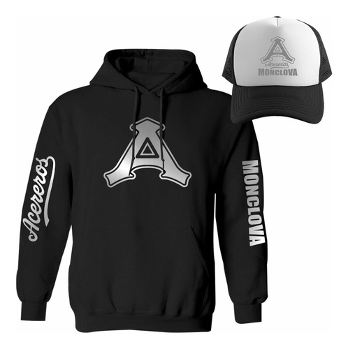 Kit De Sudadera + Gorra Modelo Acereros De Monclova Silver