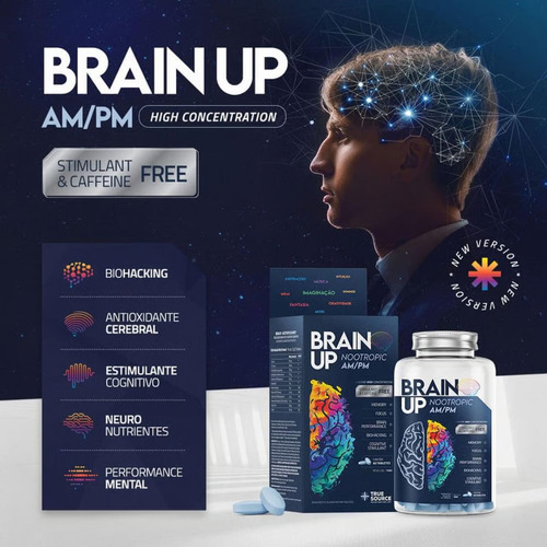 Brain Up Am/pm Nootrópico Coq10 Sem Cafeína True Source