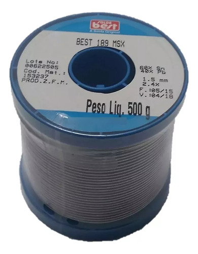 Estaño Fideo 1.5mm 40% 500g 33mts Best - Ynter Industrial