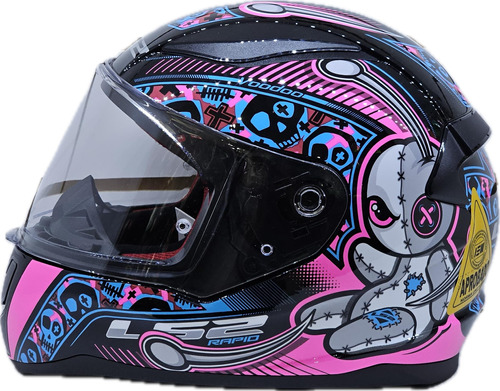 Casco Ls2 Ff353 Mini Voodoo Niño Fucsia