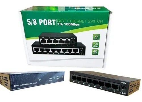 Mini Switch Fast Ethernet 8 Puertos 10/100mbps Rj45