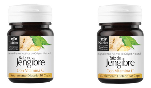 Jengibre X2 Vit C Tónico Circulatorio Natier 50 Cap 