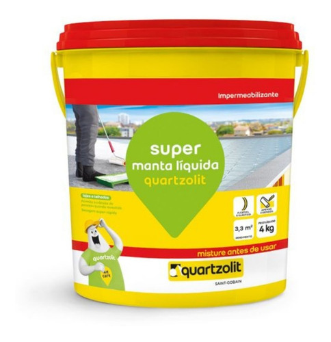 Super Manta Liquida 4kg Cinza Concreto Quartzolit