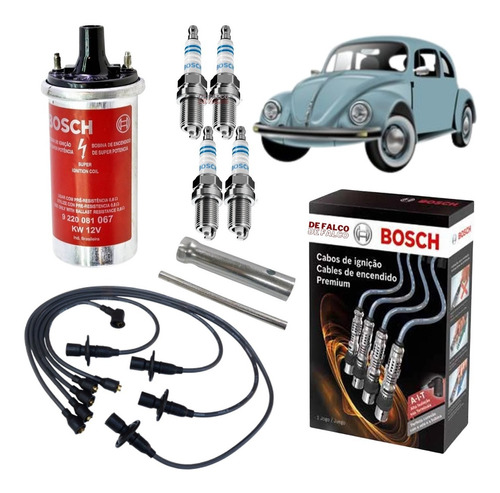 Cabos Velas Bobina E Chave Fusca 1300 1600 1984 85 1986 Gaso