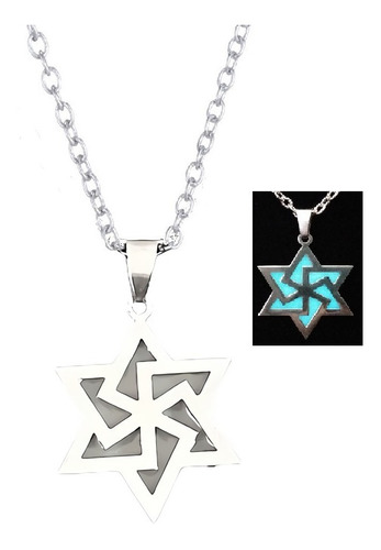 Collar Dije Estrella Hexagrama Brilla En La Oscuridad Mujer